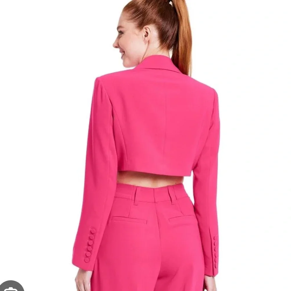 Sergio Hudson × Target Fuschia Pink Cropped Boxy Blazer Jacket Formal Party - Picture 2 of 10